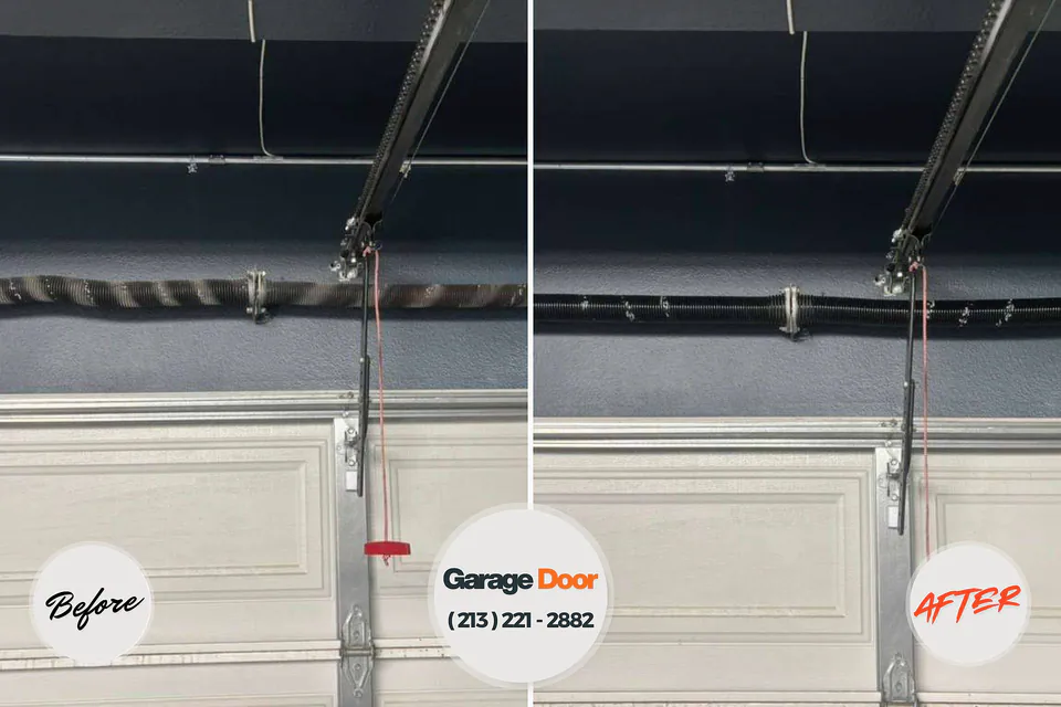 Before and after: garage door repair Fairview, OK